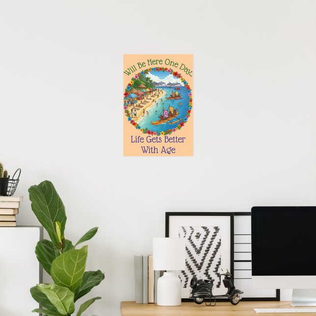 Affiche Rêves de vacances tropicales (Bureau à domicile)