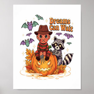 Affiche rêves d'Halloween peuvent attendre horreur monstre