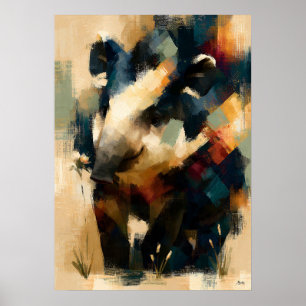Affiche Rêveur bébé Baku Mignon Tapir Kawaii Animal