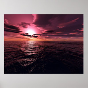 Affiche Rêveur de coucher du soleil