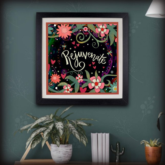 Affiche Revigorer Floral Plutôt Inspirant (Créateur téléchargé)