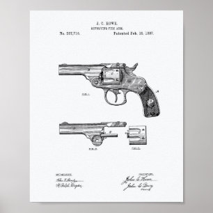 Affiche Revolver 1887 Livre blanc sur l'art des brevets