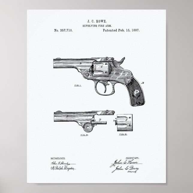 Affiche Revolver 1887 Livre blanc sur l'art des brevets (Devant)