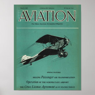Affiche Revue de couverture de l'avion vintage Aviation