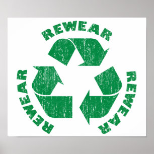 Affiche Rewear Rewear Rewear Rewear Recycle Symbole