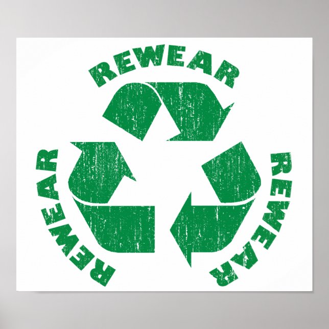 Affiche Rewear Rewear Rewear Rewear Recycle Symbole (Devant)