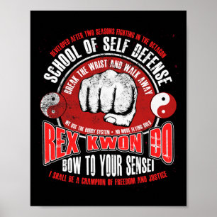 Affiche Rex Kwon Do Funny Karate Martial Arts Retro