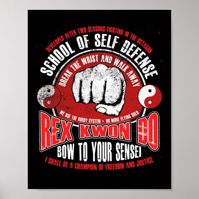 Affiche Rex Kwon Do Funny Karate Martial Arts Retro (Devant)