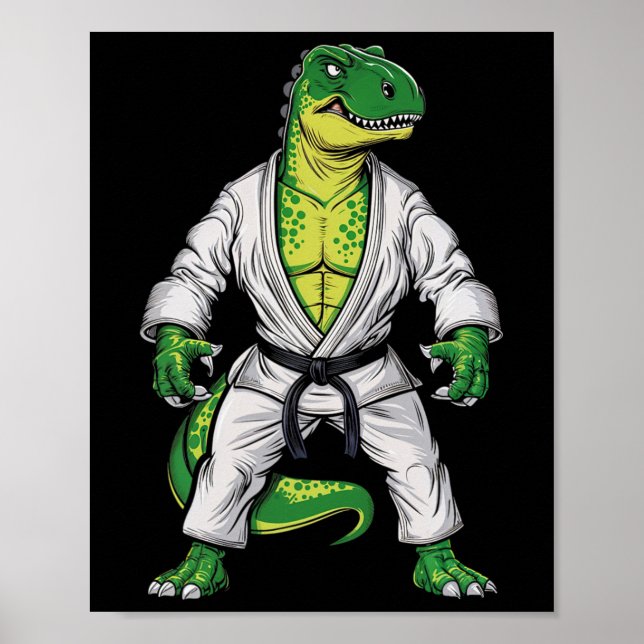 Affiche Rex Martial Arts Dinosaur Jiu-jitsu Bjj Karate (Devant)