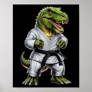 Affiche Rex Martial Arts Dinosaur Karate Judo Bjj Fighter