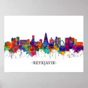 Affiche Reykjavik Iceland Skyline