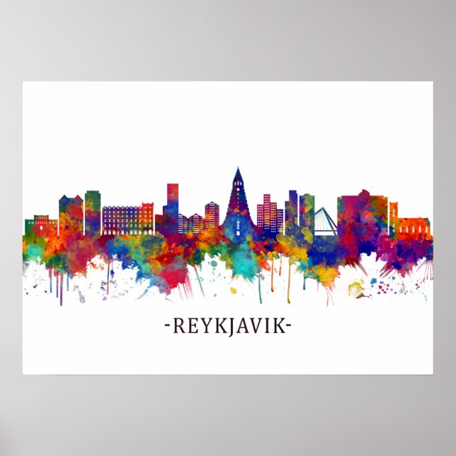 Affiche Reykjavik Iceland Skyline (Devant)
