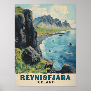 Affiche Reynisfjara Beach Islande Vintage voyage