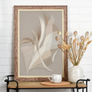 Affiche "Rhapsodie plumée" Art abstrait beige