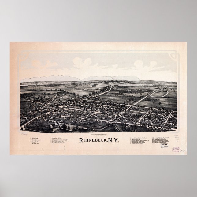 Affiche Rhinebeck, New York (1890) (Devant)