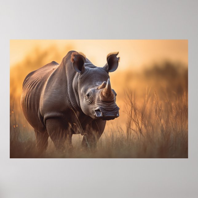 Affiche Rhino dans la nature (Devant)