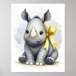 Affiche Rhino Jungle Nursery Wall Art