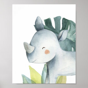 Affiche Rhino Safari Jungle Baby Nursery Imprimer