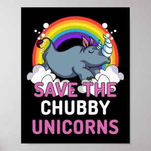 Affiche Rhino Sauvez Le Chubby Unicorns Magique Arc En Cie