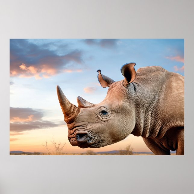 Affiche Rhinoceros Animal Nature Majestic Wild (Devant)