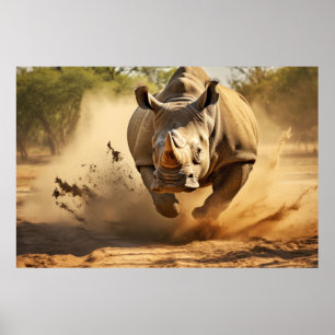 Affiche Rhinoceros Animal Nature Majestic Wild