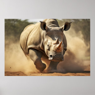 Affiche Rhinoceros Animal Nature Majestic Wild