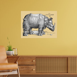 Affiche Rhinocéros par Albrecht Dürer 1515 Gravure sur boi