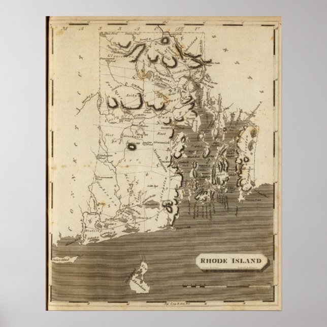 Affiche Rhode Island Map by Arrowsmith (Devant)