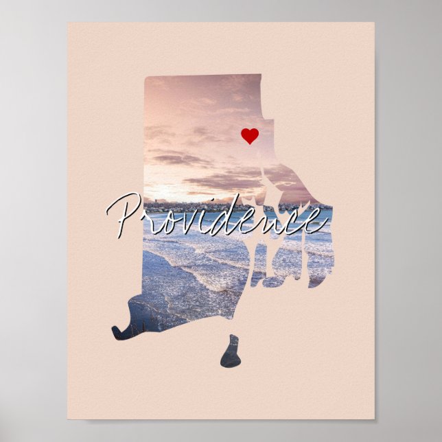 Affiche Rhode Island State Photo insert and town name (Devant)