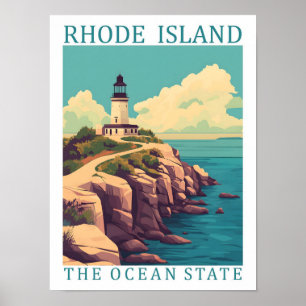 Affiche Rhode Island the Ocean State USA Travel Place