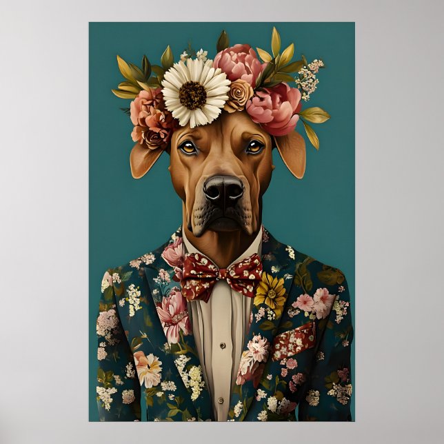 Affiche Rhodesian Ridgeback In Suit Poster, Rhodesian (Devant)
