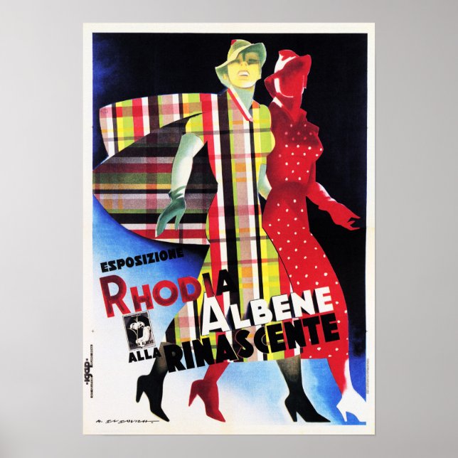 Affiche Rhodia Albene Rinascente Femmes Mode porter Italie (Devant)