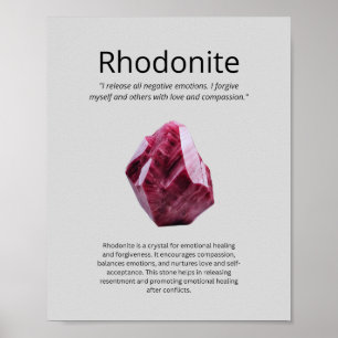 Affiche Rhodonite Crystal Signification