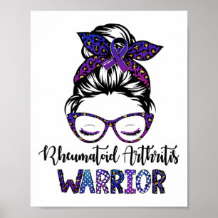 Affiche Rhumatoïde Arthrite guerrier Messy Bun Ruban