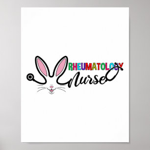 Affiche Rhumatologie Infirmière Bunny Pâques Stethoscope N