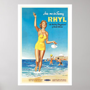 Affiche Rhyl Le Parc de Vacances du Nord du Pays de Galles