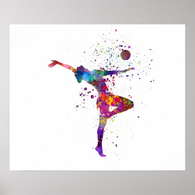 Affiche Rhythmic gymnastics in watercolor (Devant)