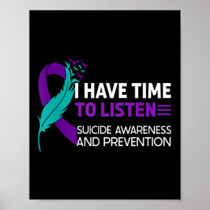 Affiche Ribbon De Sensibilisation À La Prévention Du Suici