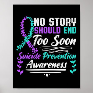 Affiche Ribbon de sensibilisation au suicide Aucune histoi