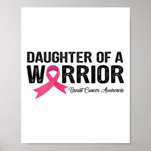 Affiche Ribbon Fille D'Un Guerrier Cancer Du Sein