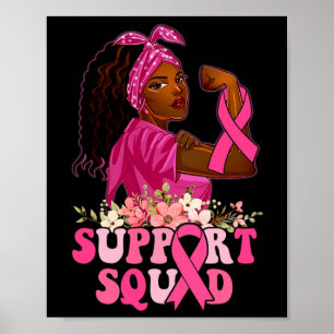 Affiche Ribbon Forte Femmes Soutien Squad Cancer du Sein