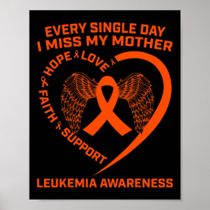 Affiche Ribbon Mère Leucémie Sensibilisation À La Mémoire