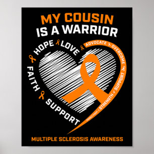 Affiche Ribbon Ms Warrior Cousin Multiple Sclerosis Award