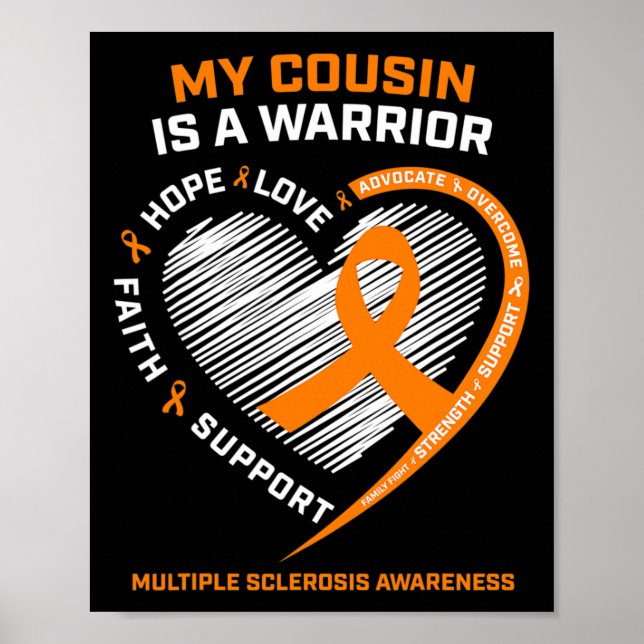 Affiche Ribbon Ms Warrior Cousin Multiple Sclerosis Award (Devant)