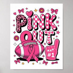 Affiche Ribbon Pink Out Footbyll Cheast Cancer du sein