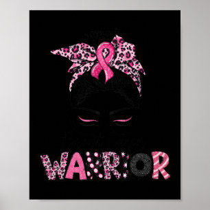 Affiche Ribbon rose Cancer du sein guerrier de sensibilisa