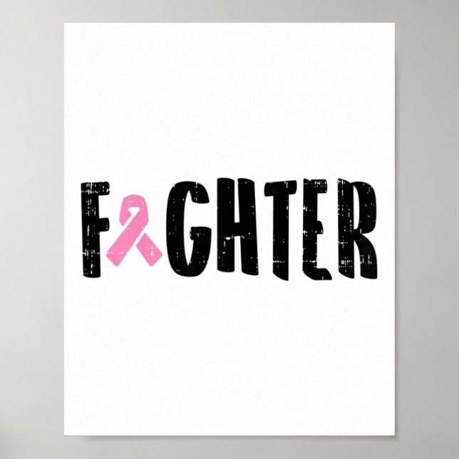 Affiche Ribbon rose Conscience du cancer du sein Guerrier  (Devant)