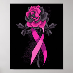 Affiche Ribbon Rose Sensibilisation au cancer du sein Surv