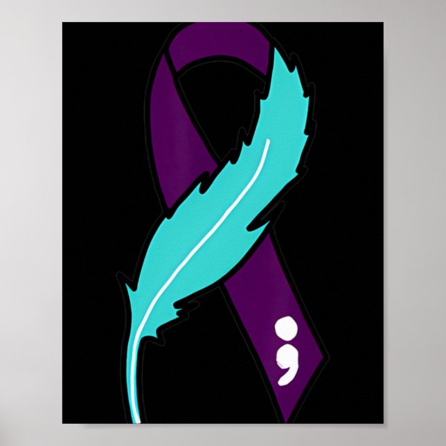 Affiche Ribbon Suicide Awareness Mental Health For Men Wom (Devant)