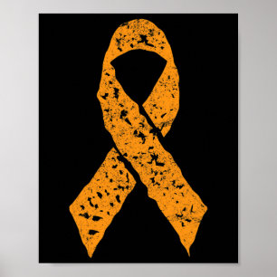 Affiche Ribbon Vintage Leucémie Sensibilisation Cancer Pat